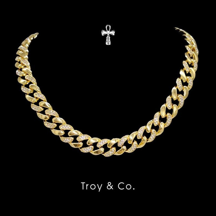 Moissanite Cuban Chain Necklace - Iced Out Hip Hop Style