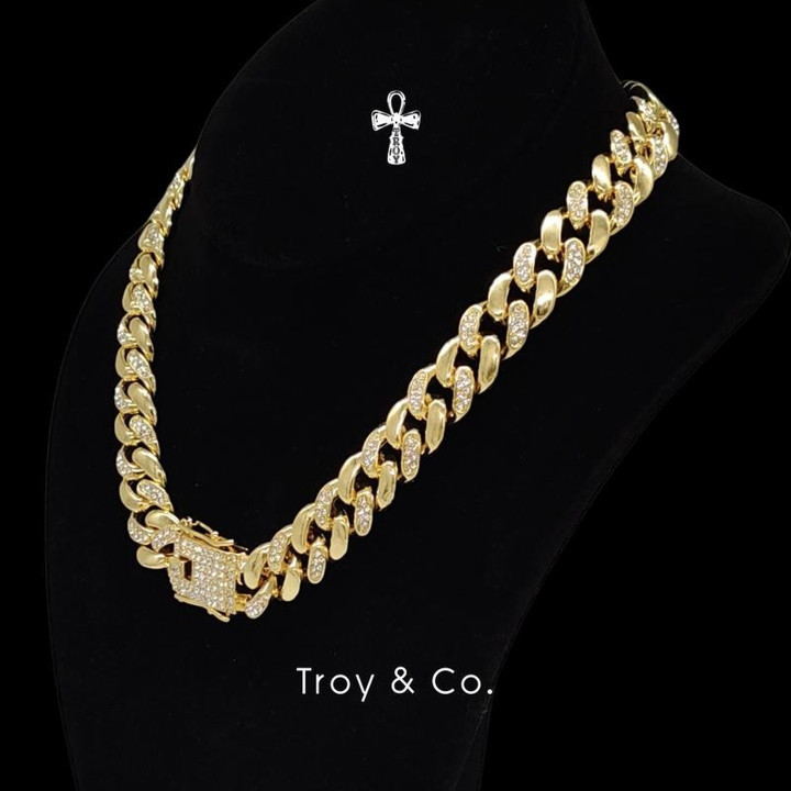Moissanite Cuban Chain Necklace - Iced Out Hip Hop Style