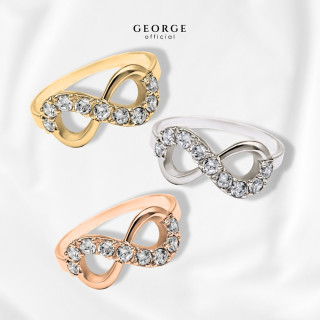 Sterling Silver Infinity Ring with Cubic Zirconia - GEORGE Jewelry