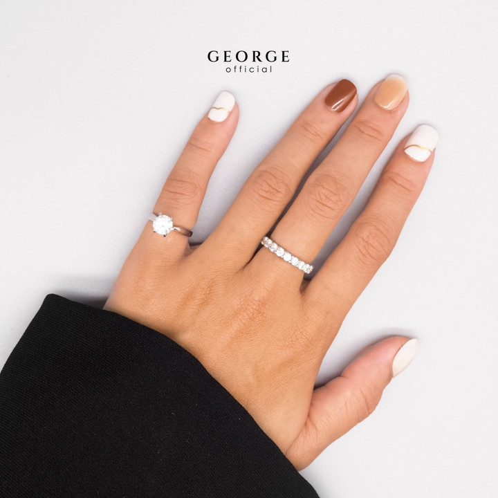 Eternity Diamond Ring | Sterling Silver and Sparkling CZ