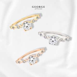 Solitaire CZ Diamond Ring in Sterling Silver