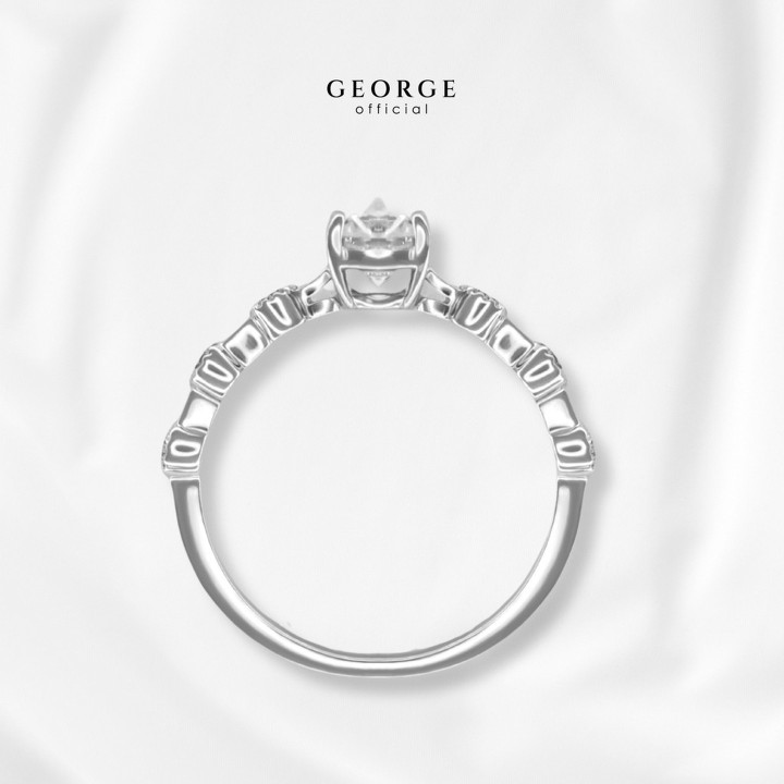 Solitaire CZ Diamond Ring in Sterling Silver
