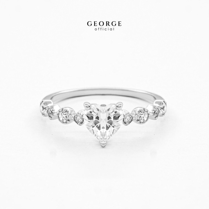 Solitaire Diamond Ring | Sterling Silver, Cubic Zirconia and Gold Plate