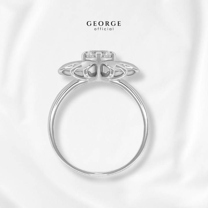 Sparkling Bow Diamond Ring | Sterling Silver, Cubic Zirconia