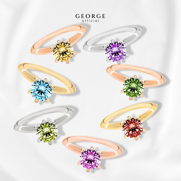 Multi-Stone Birthstone Ring in Gold | Customizable Gemstone