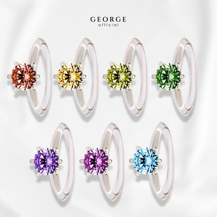 Multi-Stone Birthstone Ring in Gold | Customizable Gemstone