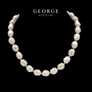 Sterling Silver Wave Pearl Necklace | Genuine Freshwater Pearls