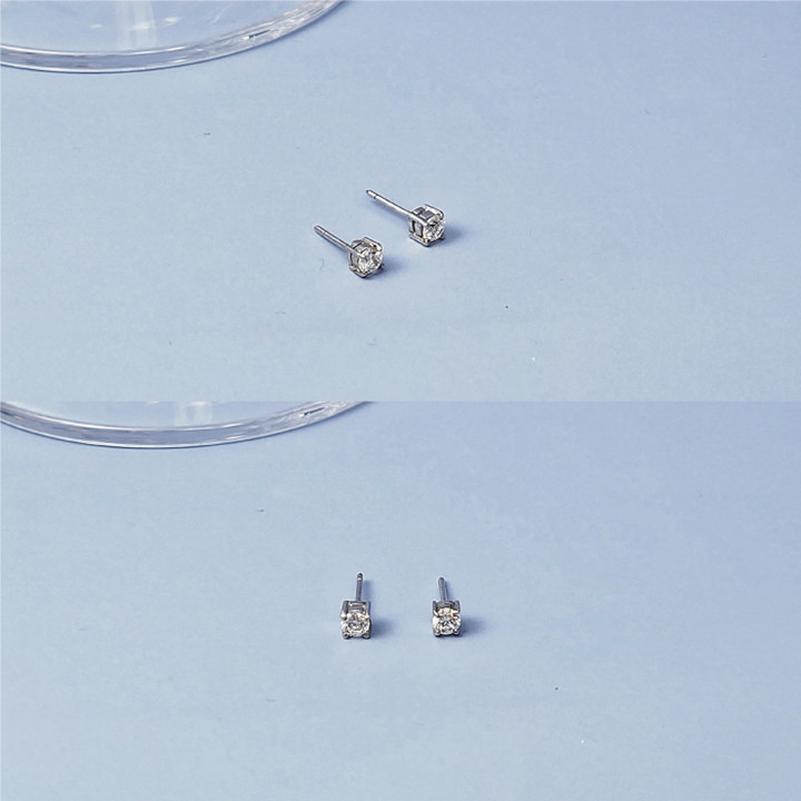 Sterling Silver CZ Stud Earrings - Everyday Elegance