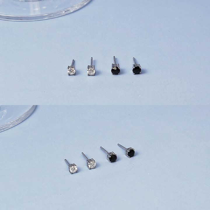 Sterling Silver CZ Stud Earrings - Everyday Elegance