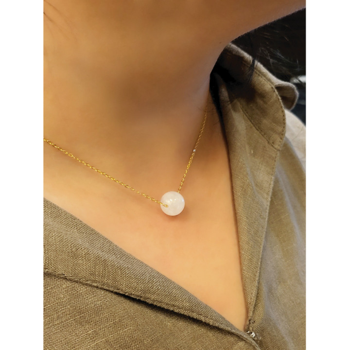 Collar Bola de los Deseos: Plata de ley 925, piedras naturales para la suerte y la positividad.