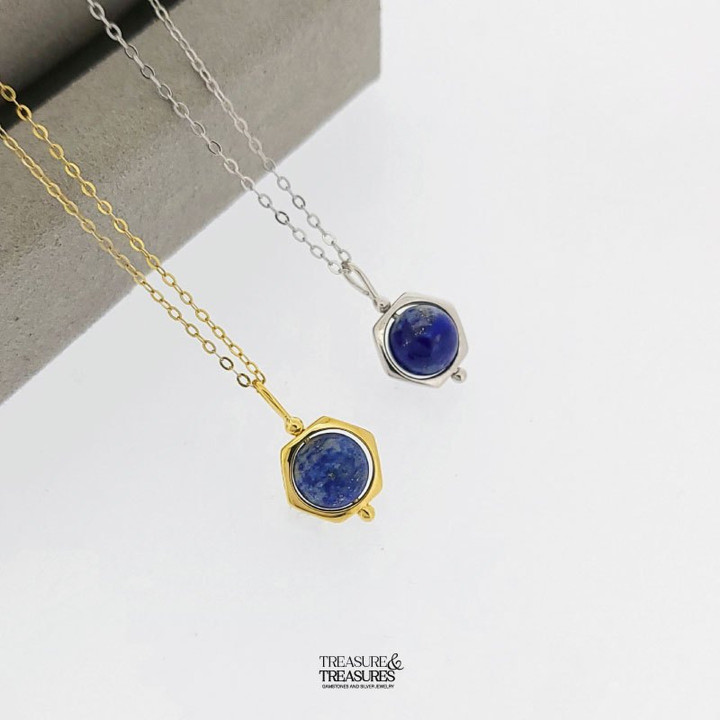 Collar de lapislázuli de plata de ley: atrae la abundancia y la riqueza.