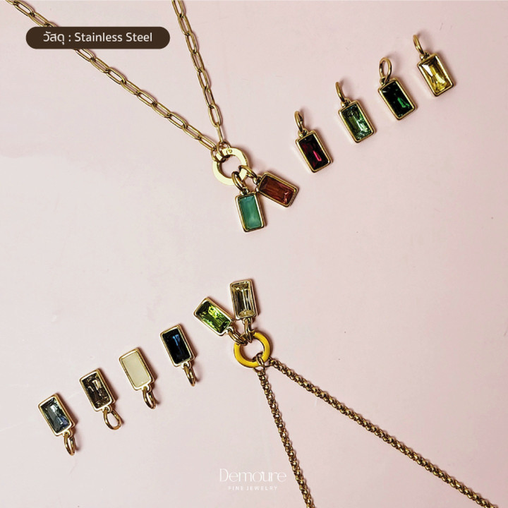 Colección Demoure: Collares con dije de piedra natal personalizados