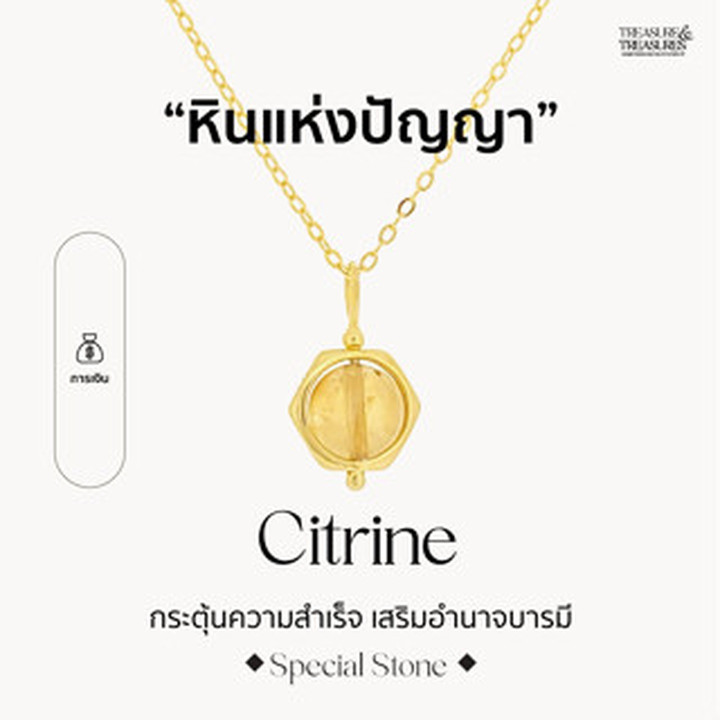 Sterling Silver Citrine Necklace for Power and Success