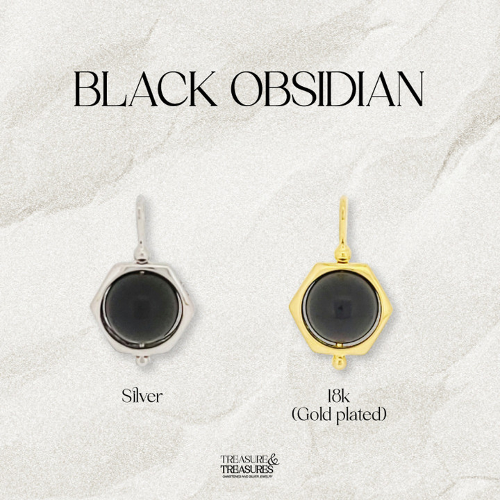 Collar de obsidiana de plata de ley: protección y claridad.