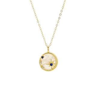 Colección Luna: Collar de luna y estrellas de plata de ley