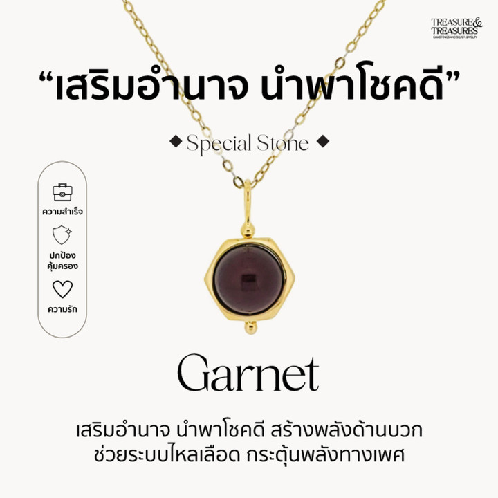 Sterling Silver Garnet Necklace for Determination and Energy