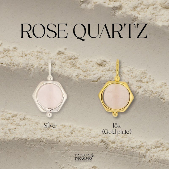 Collier en argent sterling et quartz rose | Cadeau pour elle