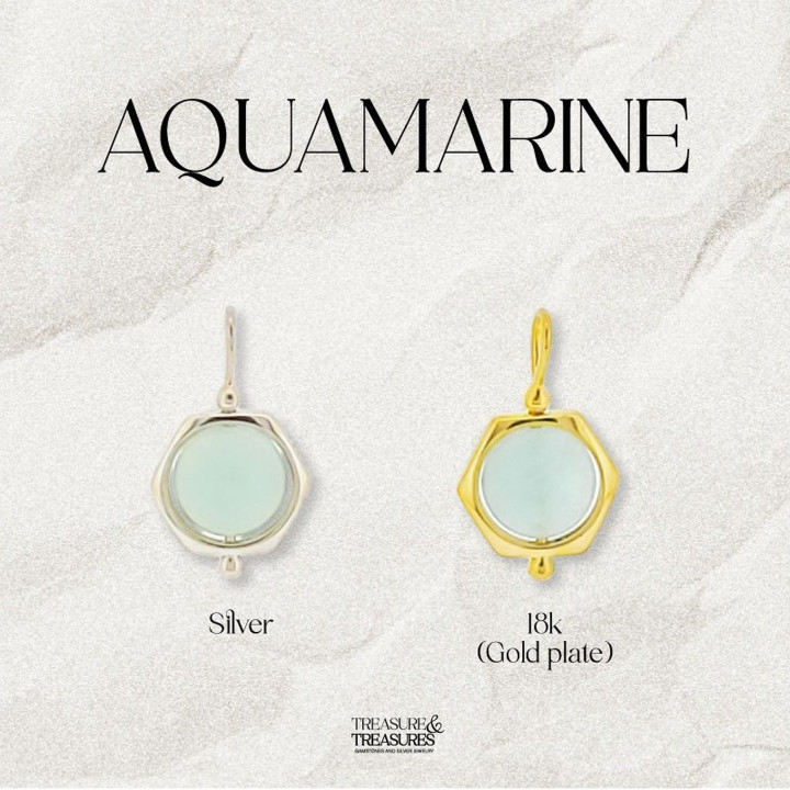 Collar de aguamarina en plata de ley | Símbolo del amor eterno