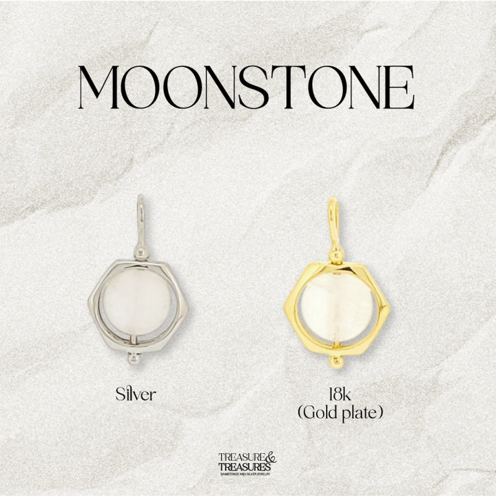 Collar de plata de ley con piedra lunar | Atrae el amor y la buena suerte