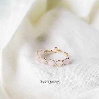 Lucky Amulet Ring with Wire-Bent Stones for Good Fortune