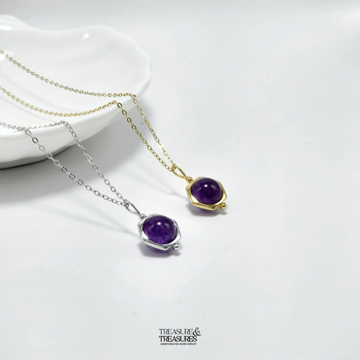 Collar de amatista en plata de ley | Joyería espiritual