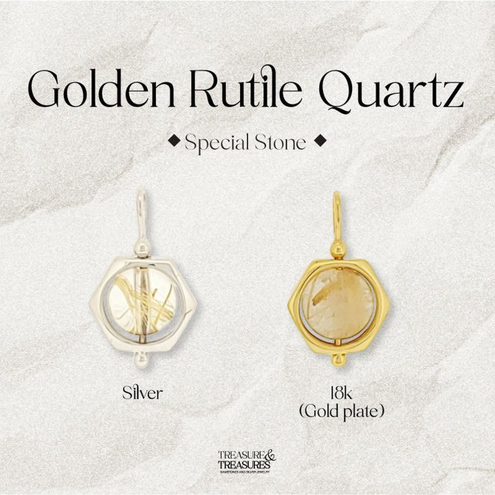 Halskette aus Sterlingsilber und Rutilquarz: Zieht Reichtum und Glück an