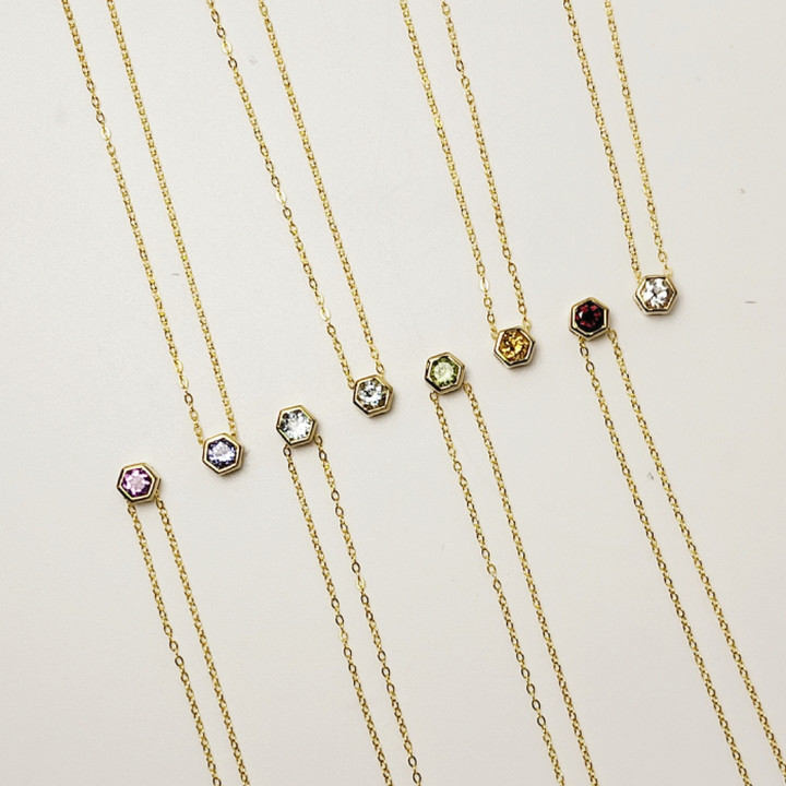 18K Gold Sterling Silver Necklace with Gemstones | Balance and Perfection