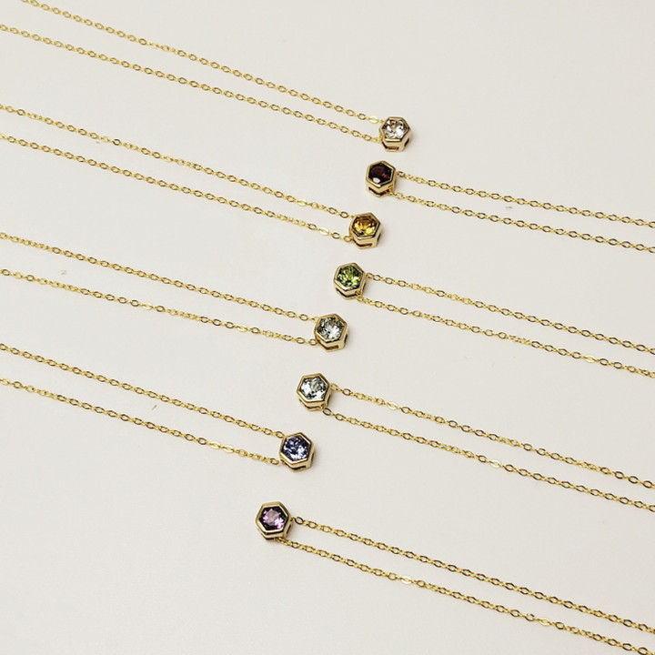18K Gold Sterling Silver Necklace with Gemstones | Balance and Perfection