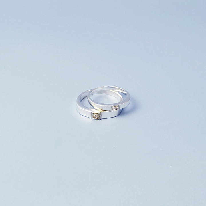 Modern Silver CZ Ring | Minimalist Design