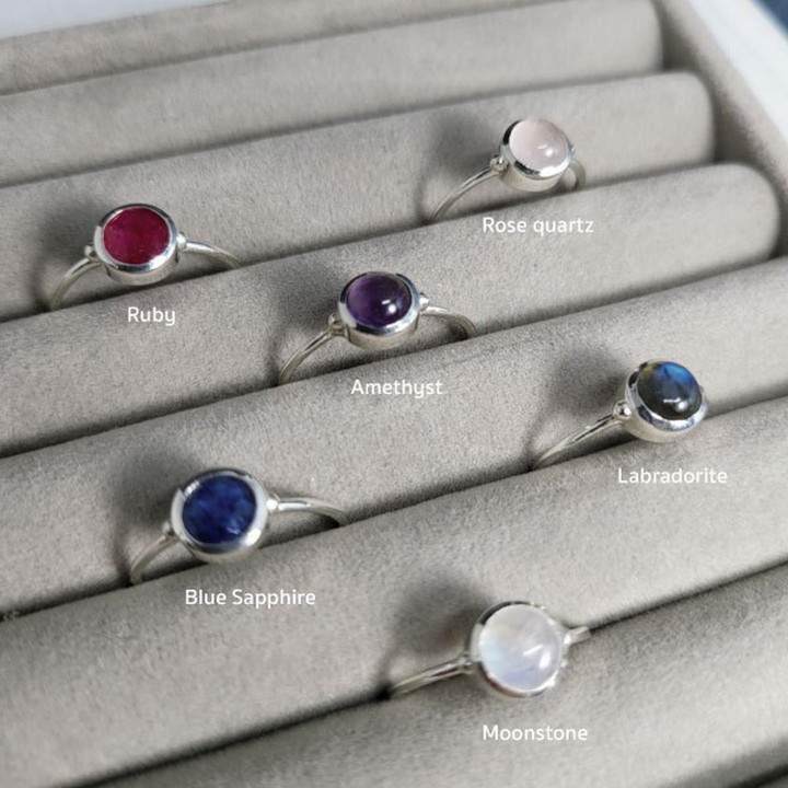 Sterling Silver Lucky Stone Ring | Elegant and Versatile for Women