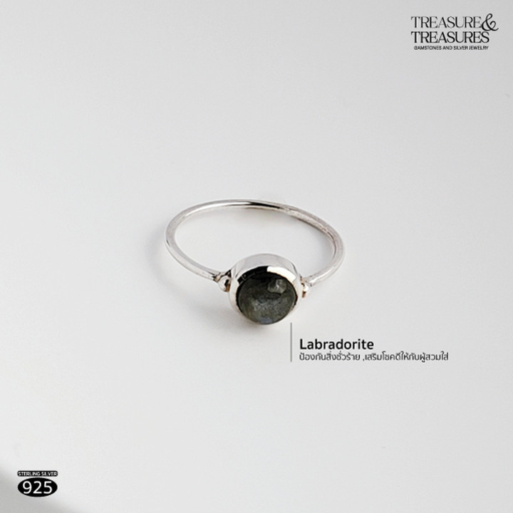 Sterling Silver Lucky Stone Ring | Elegant and Versatile for Women