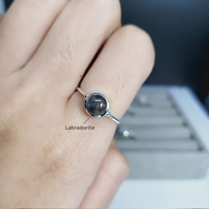 Sterling Silver Lucky Stone Ring | Elegant and Versatile for Women