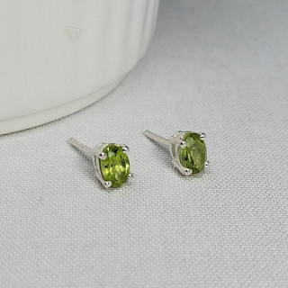 Sterling Silver Gemstone Earrings - Minimalist Design