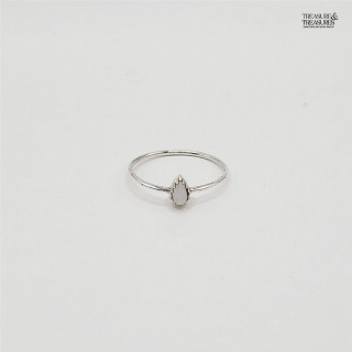 Sterling Silver Pear Gemstone Ring - Treasure and Treasures