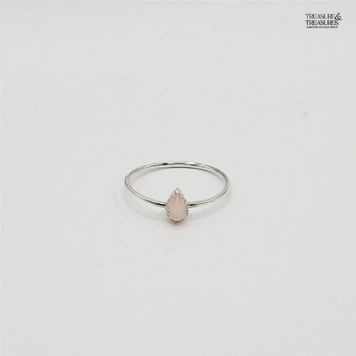 Sterling Silver Pear Gemstone Ring - Treasure and Treasures