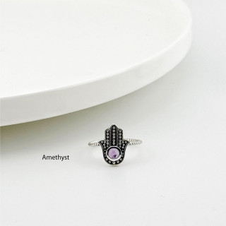 Sterling Silver Hamsa and Evil Eye Ring | Protection and Style