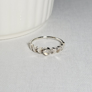 Sterling Silver Moon Ring | 7 Lucky Stones