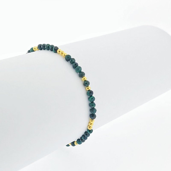 Pulsera de malaquita de plata de ley: Negocia el éxito