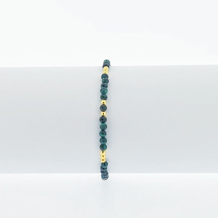 Pulsera de malaquita de plata de ley: Negocia el éxito