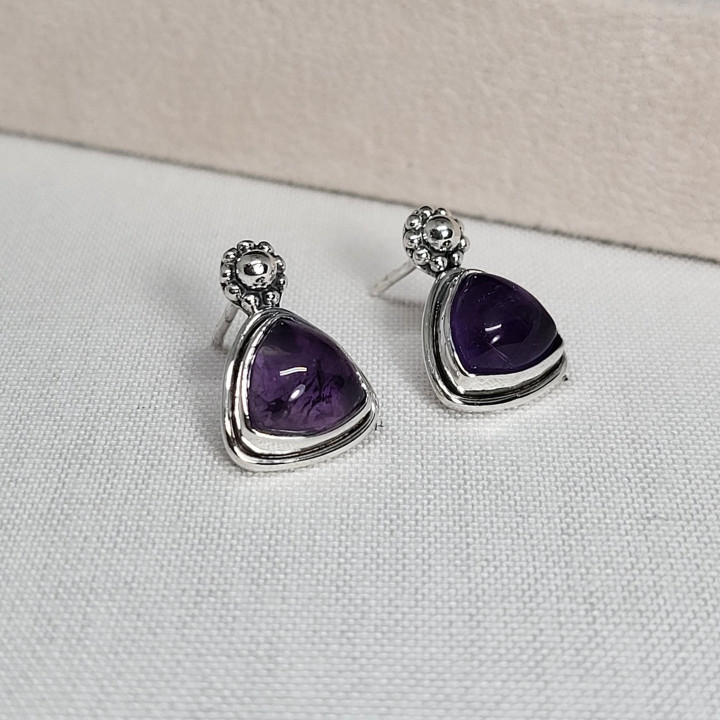 Lucky Stone Sterling Silver Stud Earrings