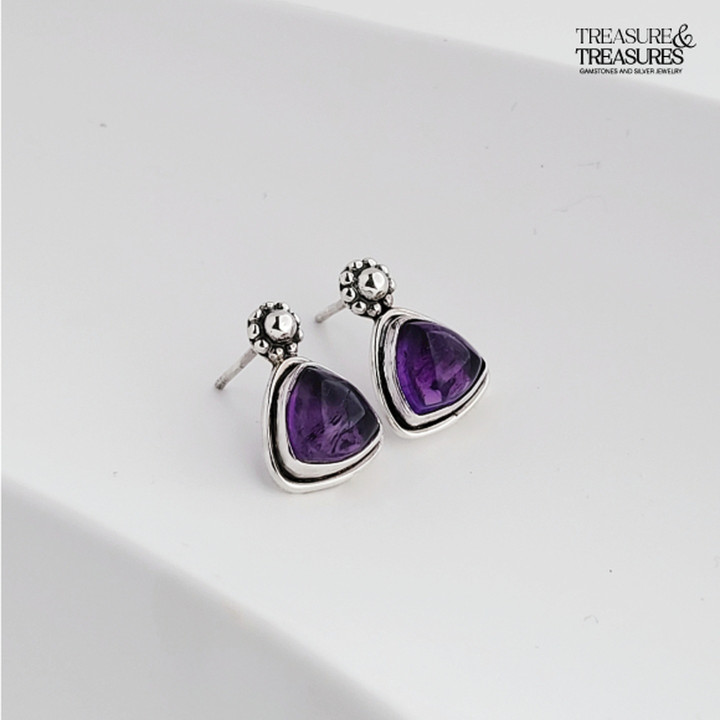 Lucky Stone Sterling Silver Stud Earrings
