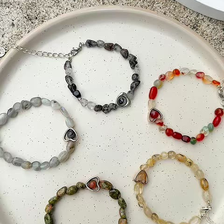 Cherie Lucky Freeform Stone Bracelet - Adjustable Chain