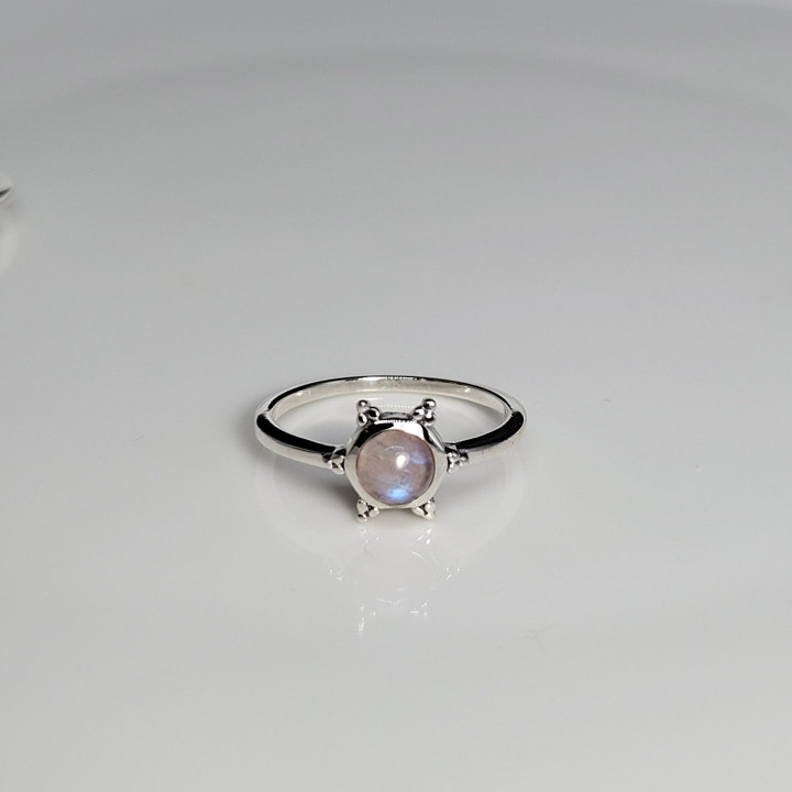 Echter Damenring aus Sterlingsilber mit Edelstein