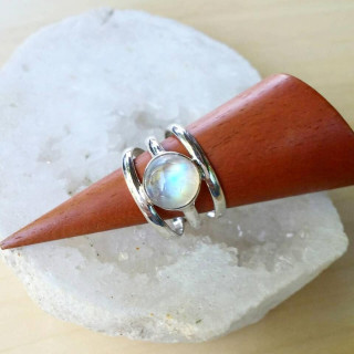 Radiant Moonstone Sterling Silver Ring | RG-079