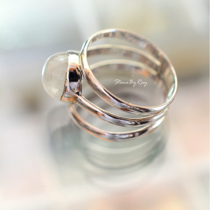 Radiant Moonstone Sterling Silver Ring | RG-079