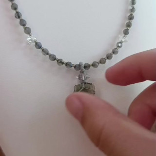 Labradorite and Moldavite Meteorite Necklace