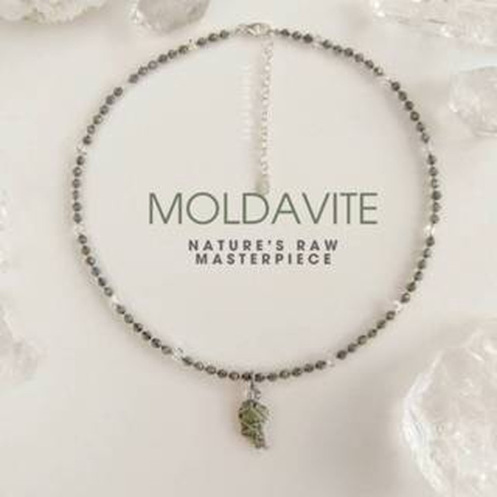 Labradorite and Moldavite Meteorite Necklace