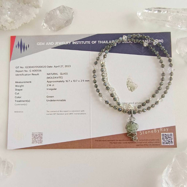 Labradorite and Moldavite Meteorite Necklace