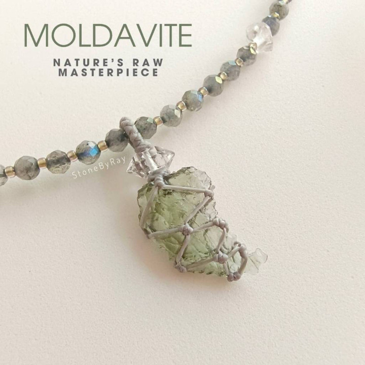 Labradorite and Moldavite Meteorite Necklace