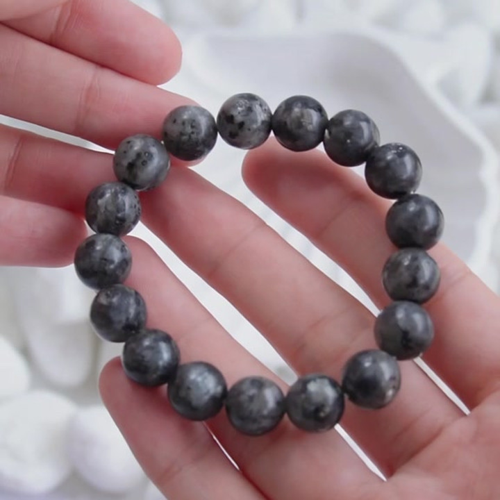 Labradorite Beaded Bracelet - Adjustable and Lucky Charm